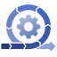 A loop with a gear and an arrow
