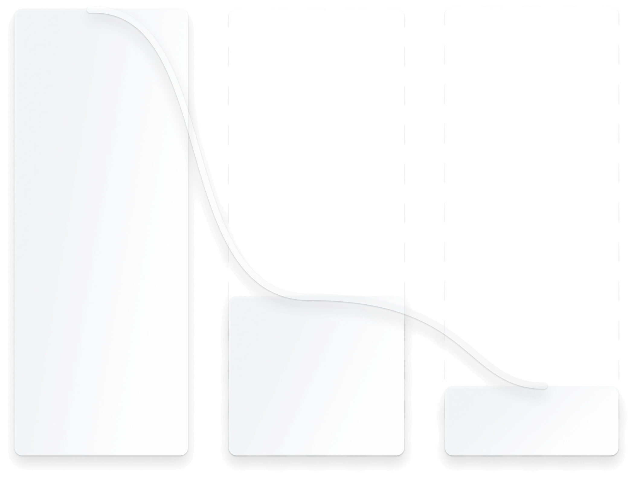 A chart of 3 vertical bars in decreasing order, with the first one at the top, the second one in the middle, and the third one at the bottom