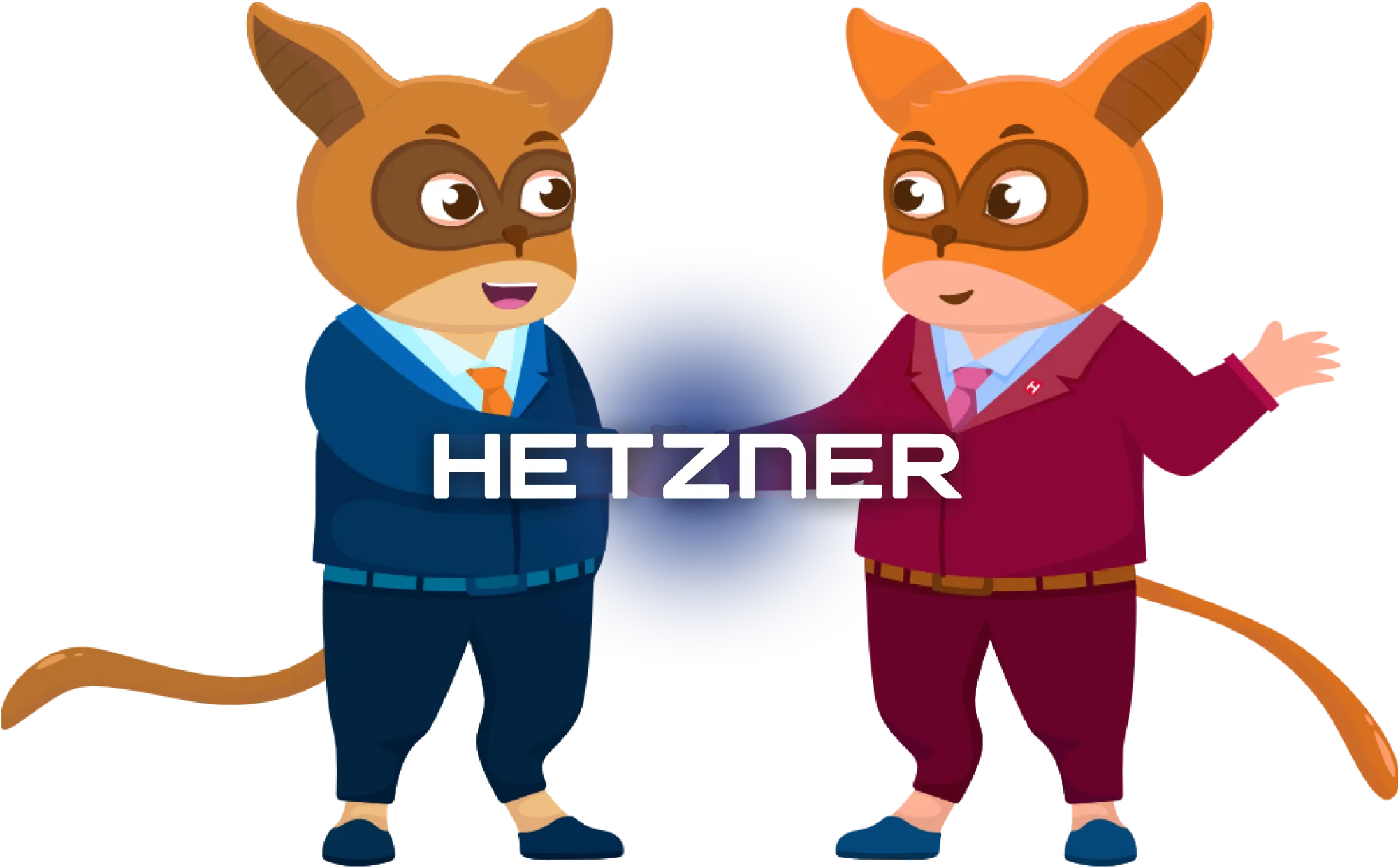 Hetzner and Syselfie handshaking in suit